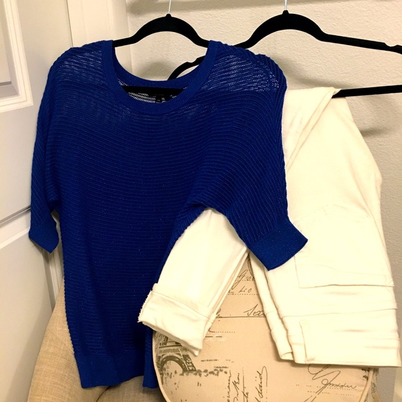 Tops - ✨ Moving sale 🚗- Gorgeous Sparkly Blue Dolman Top, Size XS